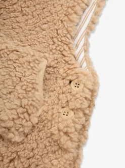 Écru - The Little Tailor Ensemble salopette et body en polaire sherpa épaisse bébé