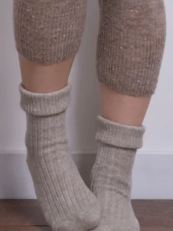 Écru - Totes Chaussettes d'hiver pour dames en cachemire Blend