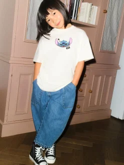 écru - T-shirt graphique oversize Lilo & Stitch (3-16ans)