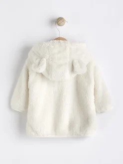 écru - Veste à capuche bébé en polaire (0mois2ans)