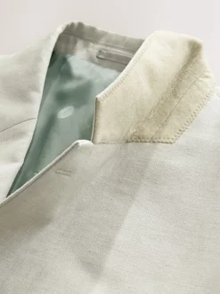 écru - Veste de costume Habillé en Lin Blend Texture