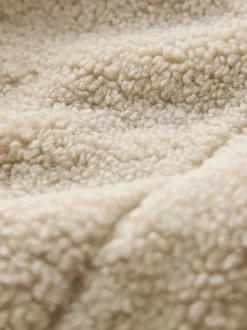 écru - Veste zippée en velours côtelé en mélange de borg