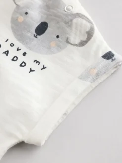 Écru J’aime mon papa - Barboteuse bébé