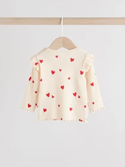 Écru motif cœur - Ensemble 2 pièces haut et Leggings bébé (0mois-2ans)