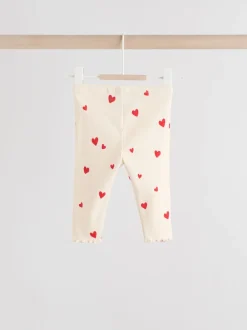Écru motif cœur - Ensemble 2 pièces haut et Leggings bébé (0mois-2ans)