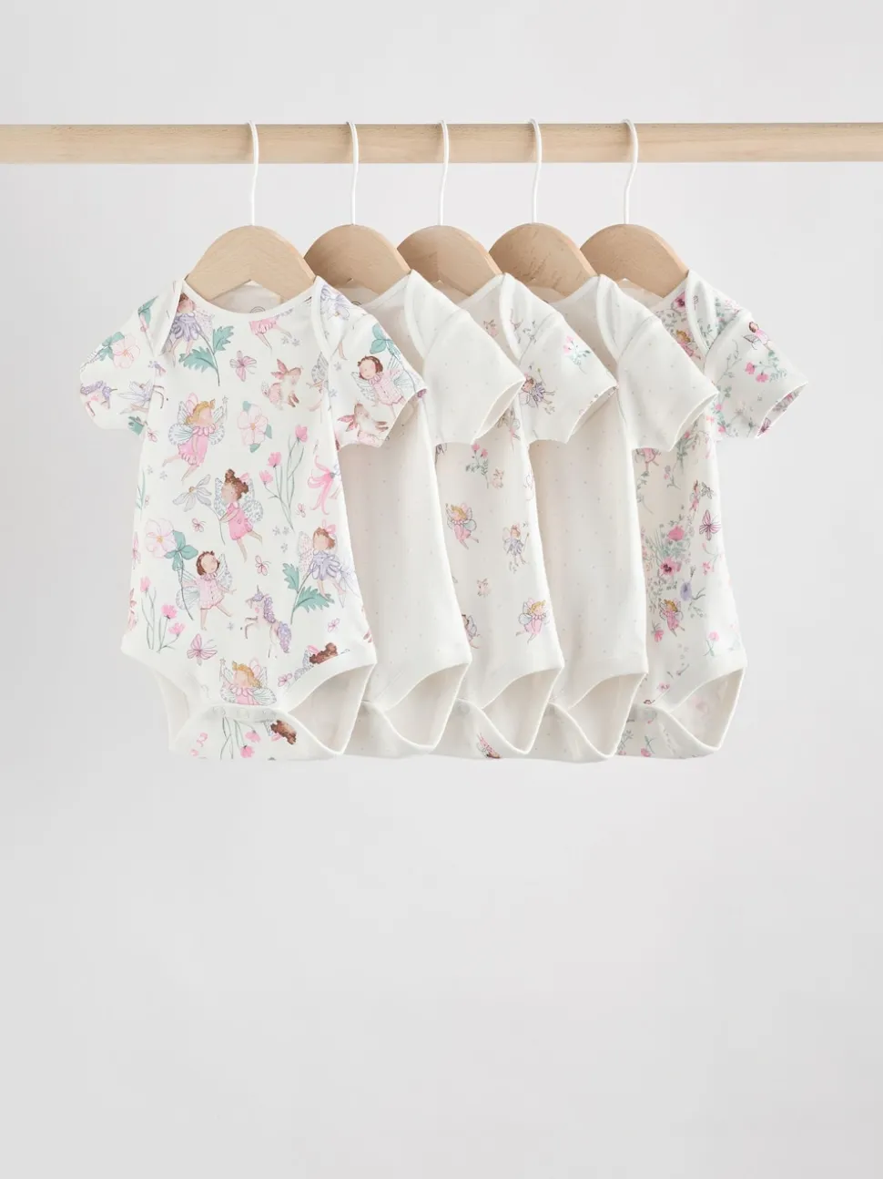 Écru motif fée - Bodysuits Manches courtes 5 Pack