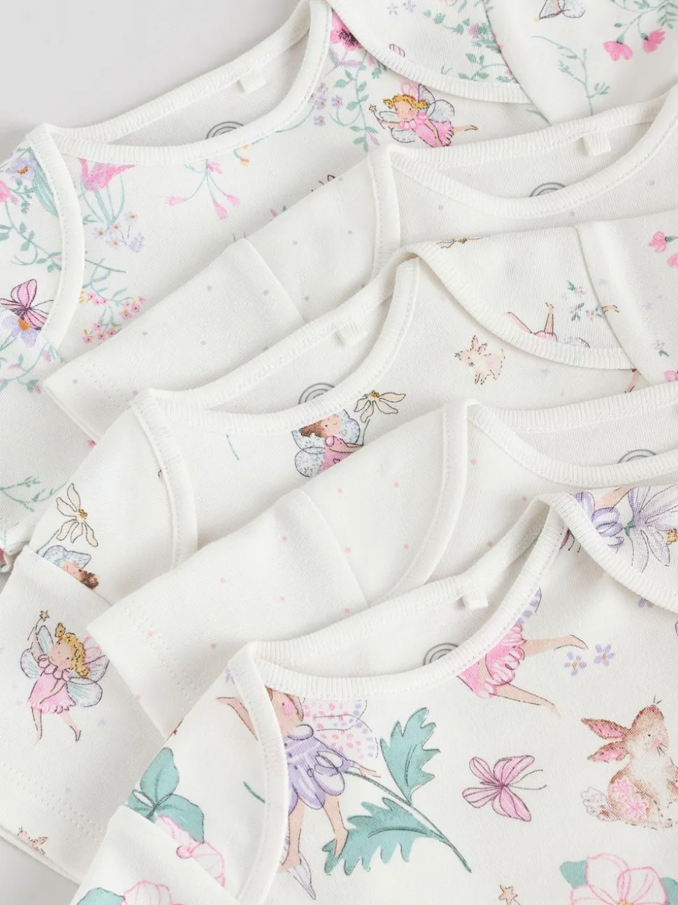 Écru motif fée - Bodysuits Manches courtes 5 Pack
