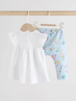 Écru motif fée - Ensemble 2 Pieces à Manches courtes avec BÉBÉ et Leggings (0mois-2ans)