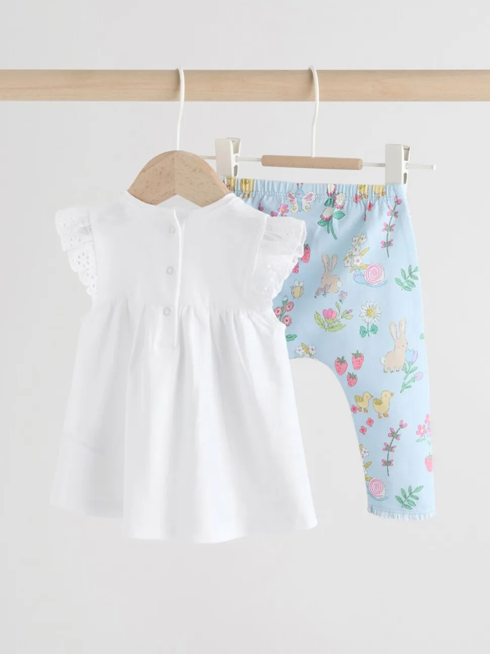 Écru motif fée - Ensemble 2 Pieces à Manches courtes avec BÉBÉ et Leggings (0mois-2ans)