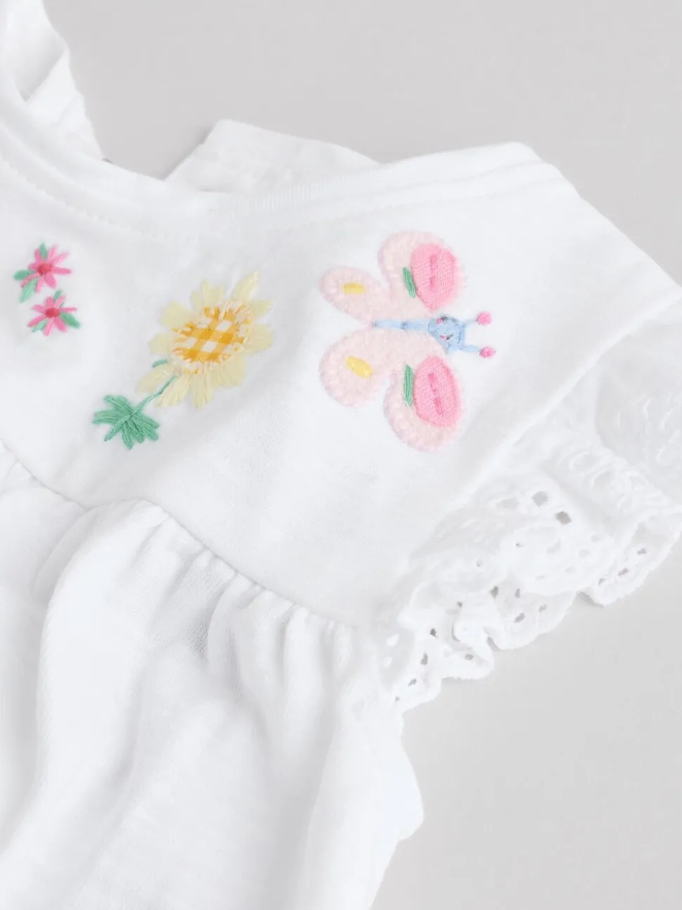 Écru motif fée - Ensemble 2 Pieces à Manches courtes avec BÉBÉ et Leggings (0mois-2ans)