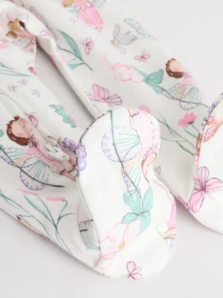 Écru motif fée - Lot de 3 dors-bien bébé à fermeture éclair bidirectionnelle (0-2ans)