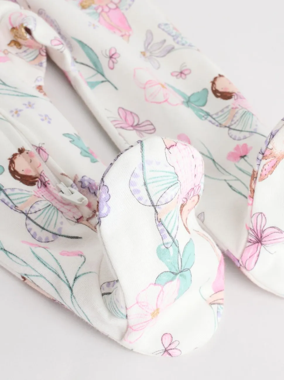 Écru motif fée - Lot de 3 dors-bien bébé à fermeture éclair bidirectionnelle (0-2ans)