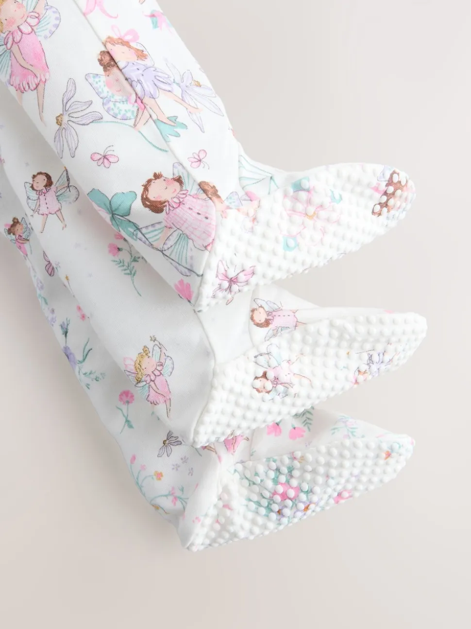 Écru motif fée - Lot de 3 dors-bien bébé à fermeture éclair bidirectionnelle (0-2ans)