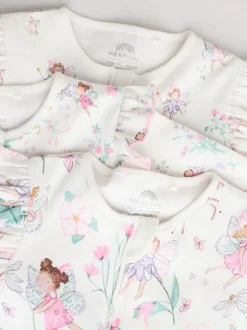 Écru motif fée - Lot de 3 dors-bien bébé à fermeture éclair bidirectionnelle (0-2ans)