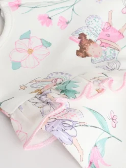 Écru motif fée - Lot de 3 dors-bien bébé à fermeture éclair bidirectionnelle (0-2ans)