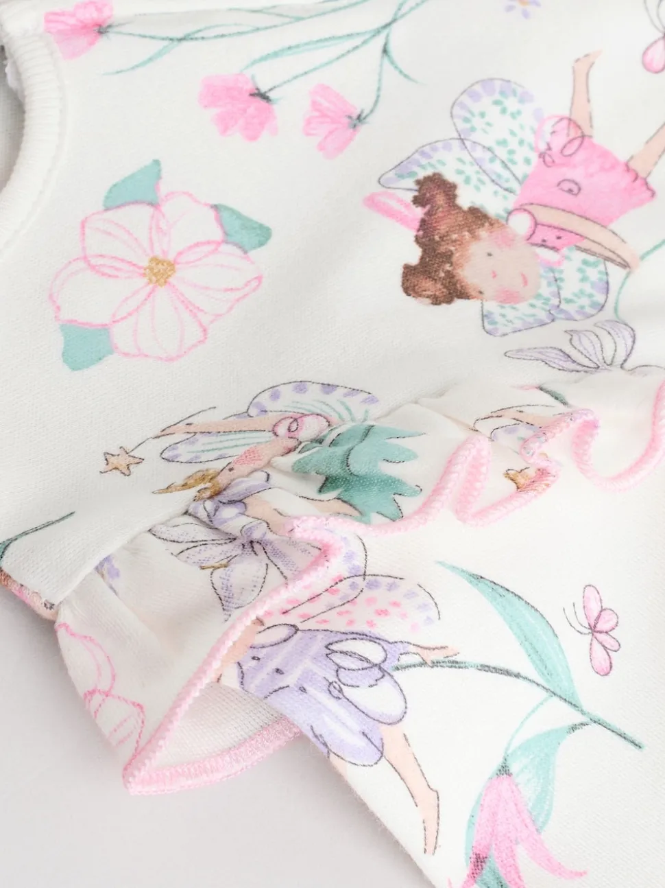 Écru motif fée - Lot de 3 dors-bien bébé à fermeture éclair bidirectionnelle (0-2ans)