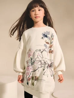 Écru motif licorne - Robe-chaussette (3-16ans)
