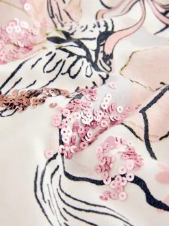 Écru motif licorne - Robe-chaussette (3-16ans)