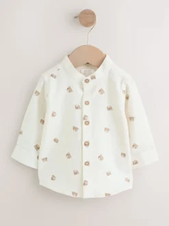 écru ours - Chemise Character imprimée sur l’ensemble à manches longues avec col grand-père (3mois7ans)