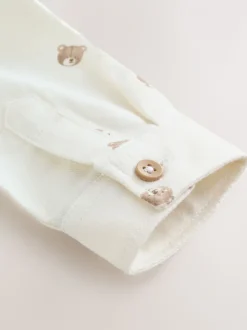 écru ours - Chemise Character imprimée sur l’ensemble à manches longues avec col grand-père (3mois7ans)