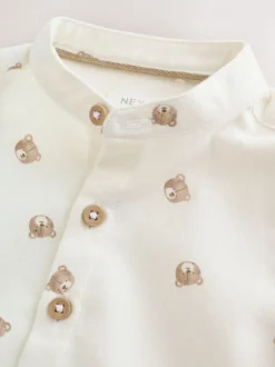 écru ours - Chemise Character imprimée sur l’ensemble à manches longues avec col grand-père (3mois7ans)