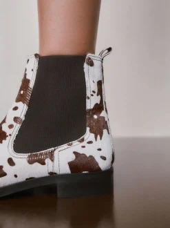 Cuir à imprimé vache - Bottines Chelsea ultra confortables