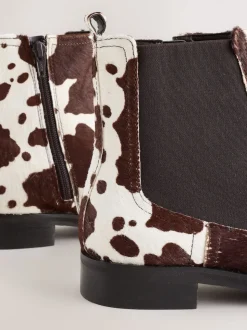 Cuir à imprimé vache - Bottines Chelsea ultra confortables