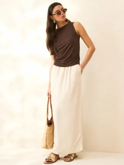 Cuir doré - Sandales mules à fente