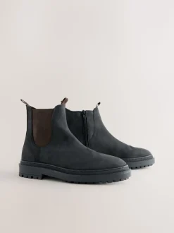 Cuir huilé noir - Chelsea Bottes/Bottines Forever Comfort® à bout rond