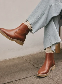 Cuir marron fauve - Bottes Forever Comfort® doublées de fausse fourrure avec boucle