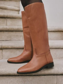 Cuir marron fauve - Bottes d’équitation plates Forever Comfort®