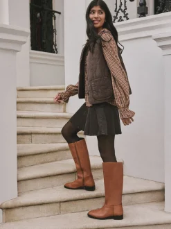 Cuir marron fauve - Bottes d’équitation plates Forever Comfort®