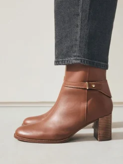 Cuir marron fauve - Bottines Forever Comfort® à pièces métalliques