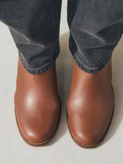 Cuir marron fauve - Bottines Forever Comfort® à pièces métalliques