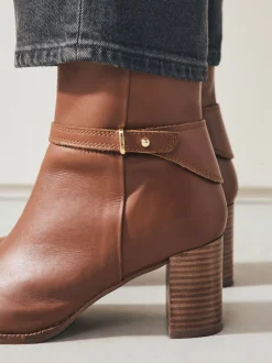 Cuir marron fauve - Bottines Forever Comfort® à pièces métalliques