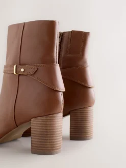 Cuir marron fauve - Bottines Forever Comfort® à pièces métalliques