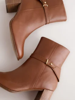 Cuir marron fauve - Bottines Forever Comfort® à pièces métalliques
