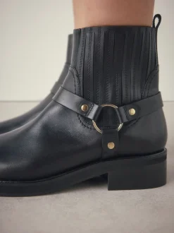 Cuir noir - Bottes Forever Comfort® Hardware Harness Chelsea