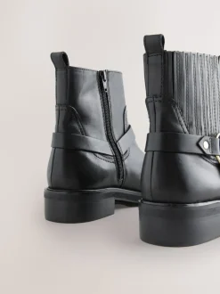 Cuir noir - Bottes Forever Comfort® Hardware Harness Chelsea