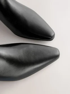 Cuir noir - Bottes Forever Comfort® à bout plat et hauteur genou