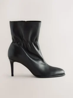 Cuir noir - Bottines Forever Comfort® froncées