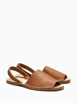Cuir Tan - Sandales en cuir Beach
