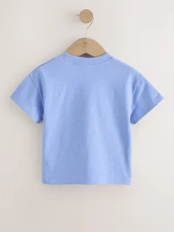 Cupcake bleu - T-shirt brodé à manches courtes (3mois à7ans)