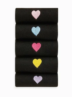 Cœur - Chaussettes à motif brodé 5 Pack