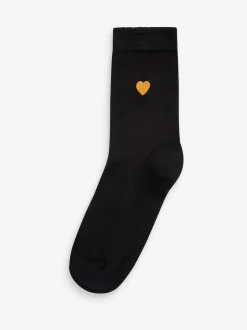 Cœur - Chaussettes à motif brodé 5 Pack