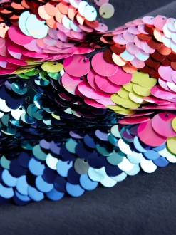 Cœur à sequins bleu marine - Robe-chaussette (3-16ans)