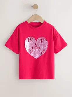 Cœur rouge - T-shirt à sequins (3-16 ans)