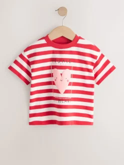Cœur rouge - T-shirt Manches courtes (3mths-7yrs)