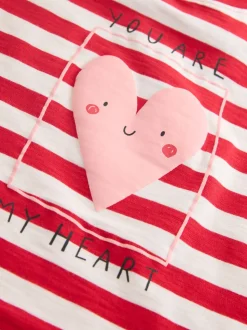 Cœur rouge - T-shirt Manches courtes (3mths-7yrs)