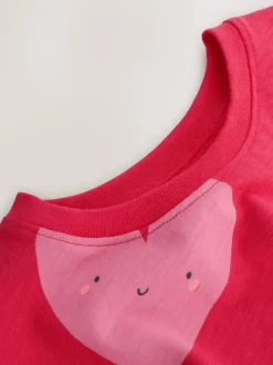Cœur rouge - T-shirt péplum à manches courtes (3mois-7ans)